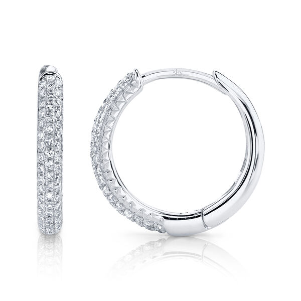 Kate White Gold and Diamond Pav&eacute; Mini Hoop Earring